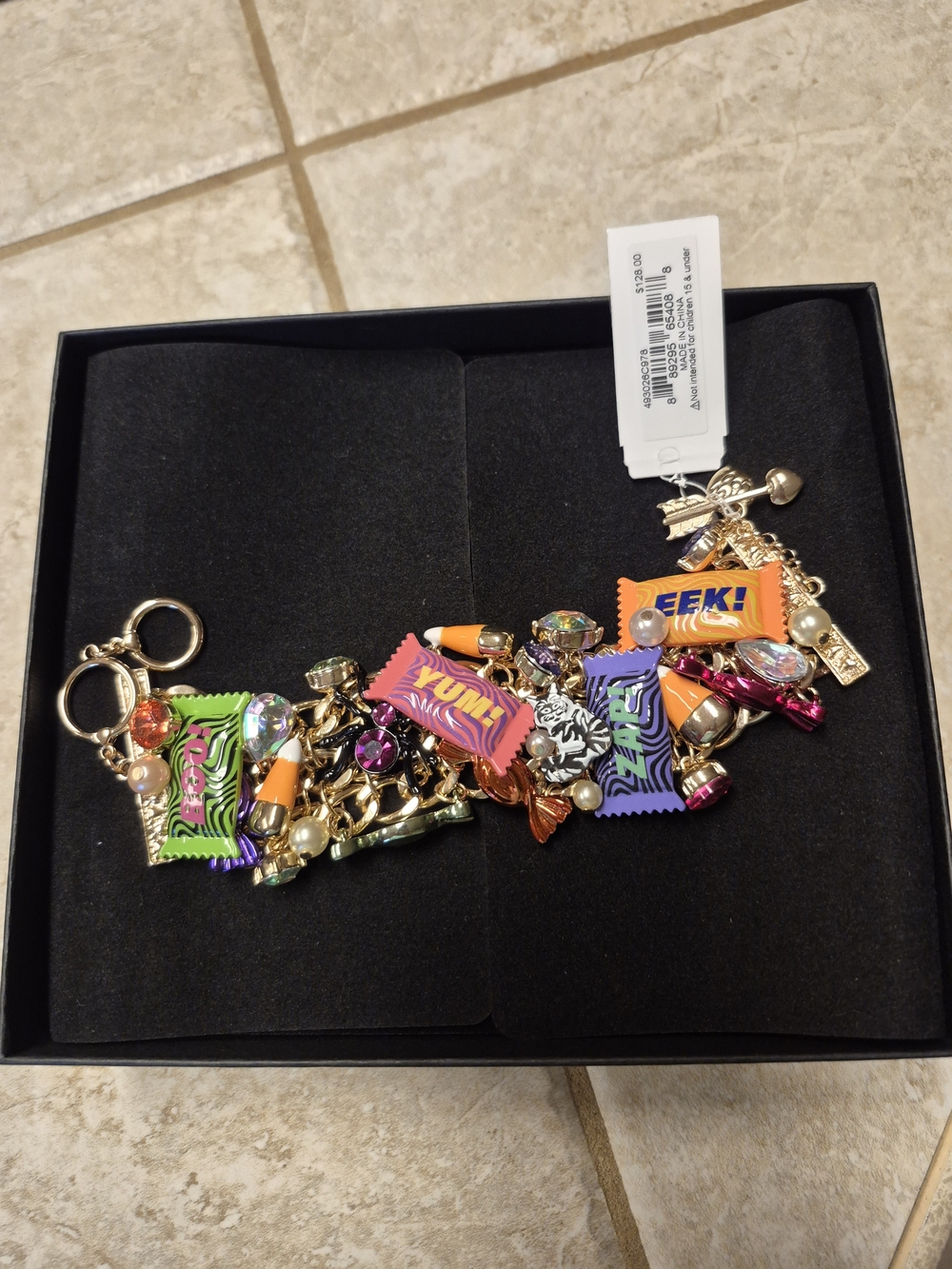 Betsey Johnson Halloween Ghoul Friends Candy Toggle Bracelet Glow In The Dark